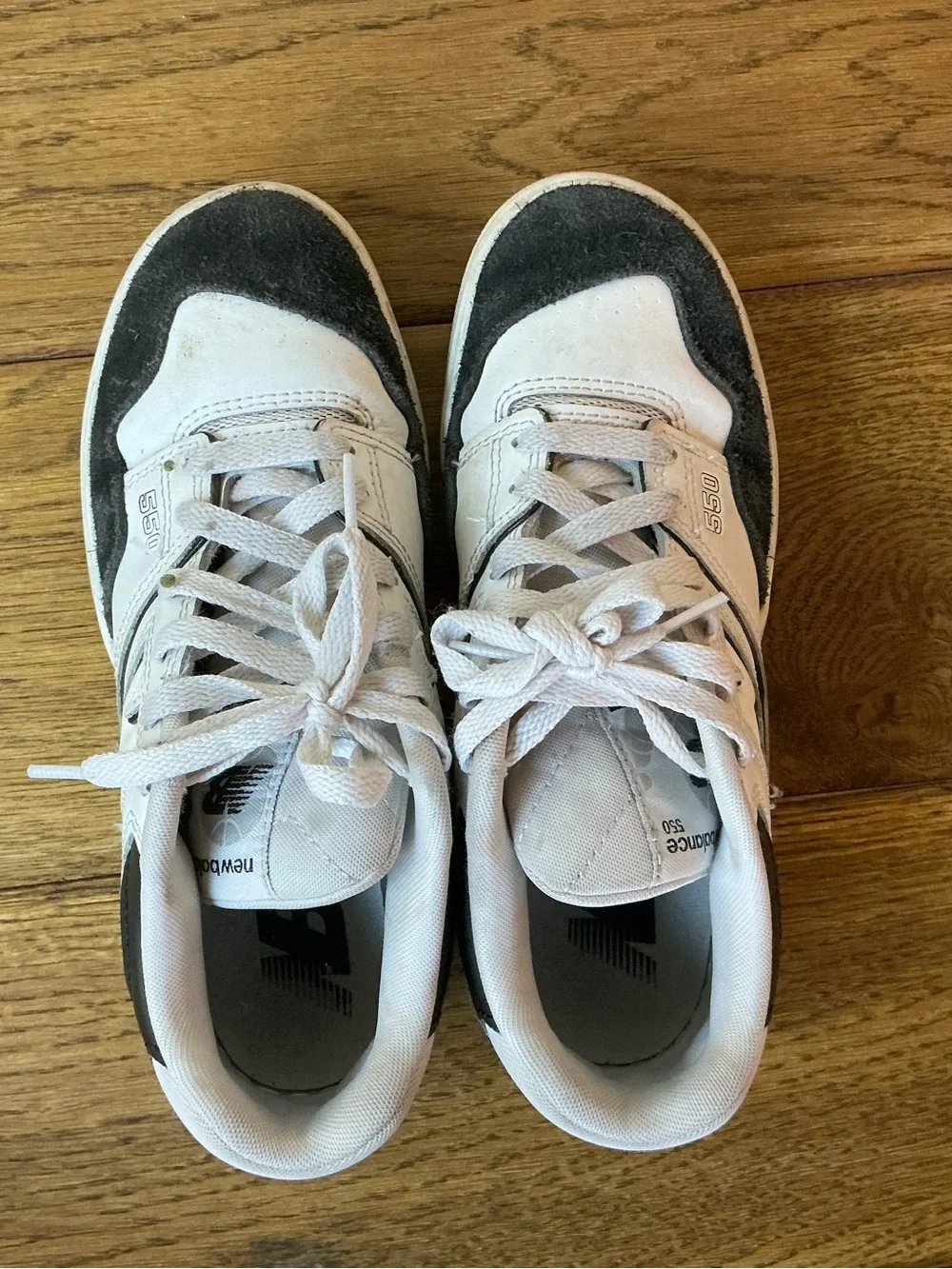 New Balance 550 White and Black Retro Sneakers